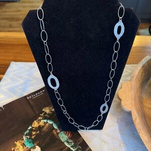 Silpada Oxidized brushed Sterling silver link necklace Lobster clasp